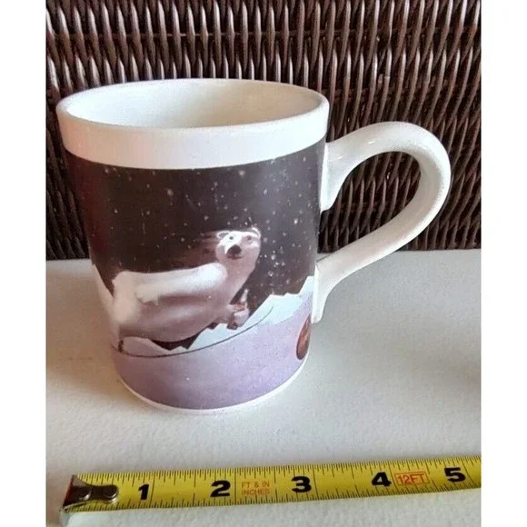 Coca Cola Polar Bear Coffee Mug Skiing Tea Cup Gibson 1996 - Picture 3 of 5